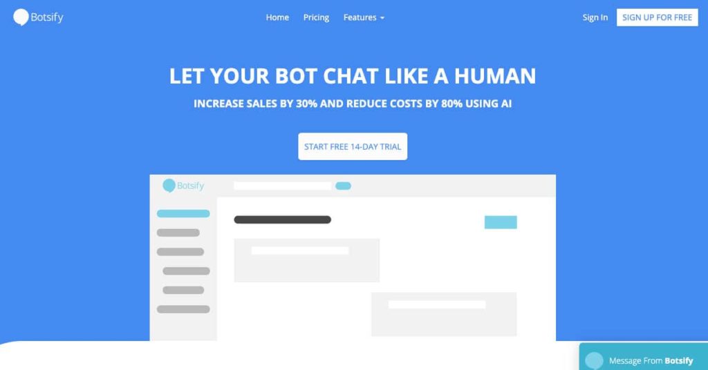 Botsify chatbot for startups