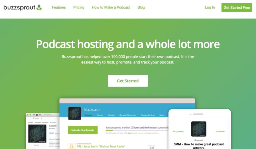 buzzsprout podcast hosting services