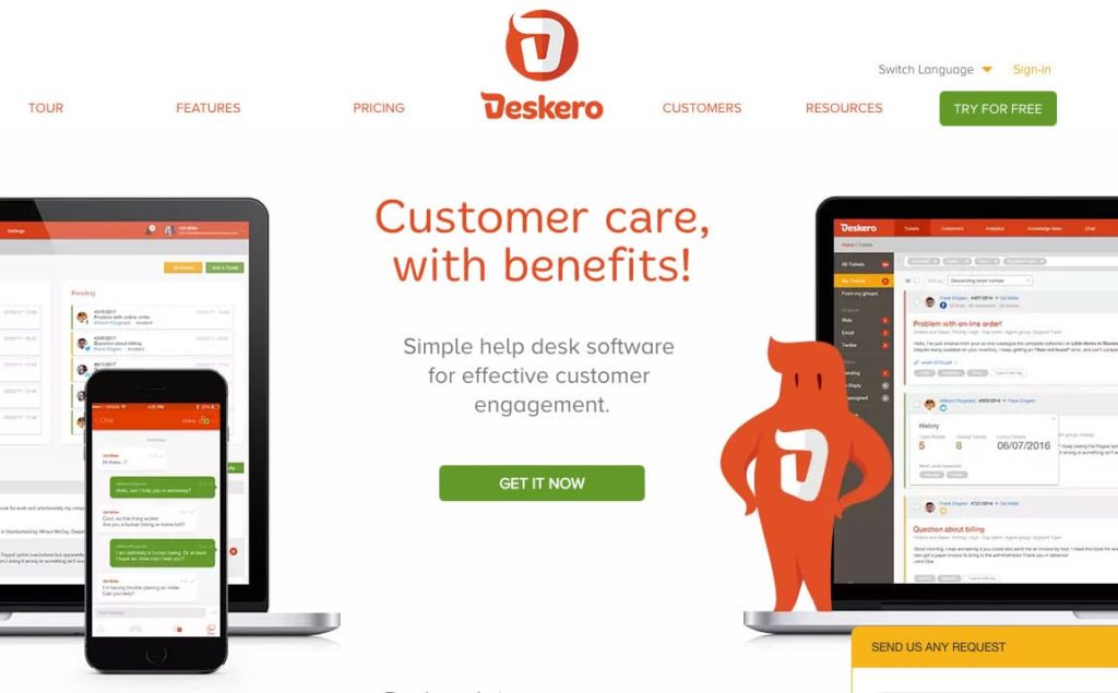 deskero customer support platform