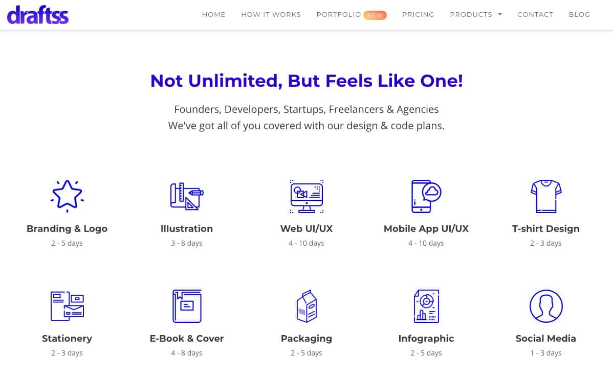 Draftss is a subscription design platform for graphics and other design work