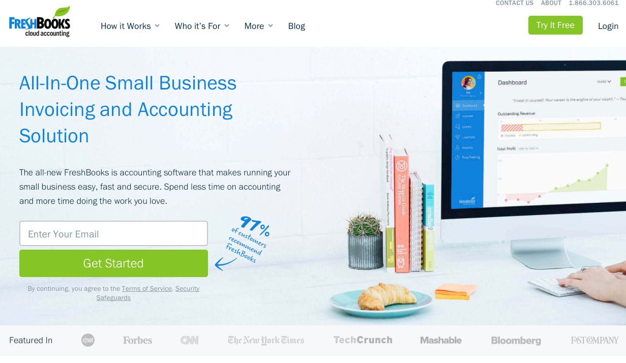 Freshbooks financial planning, tracking and management software