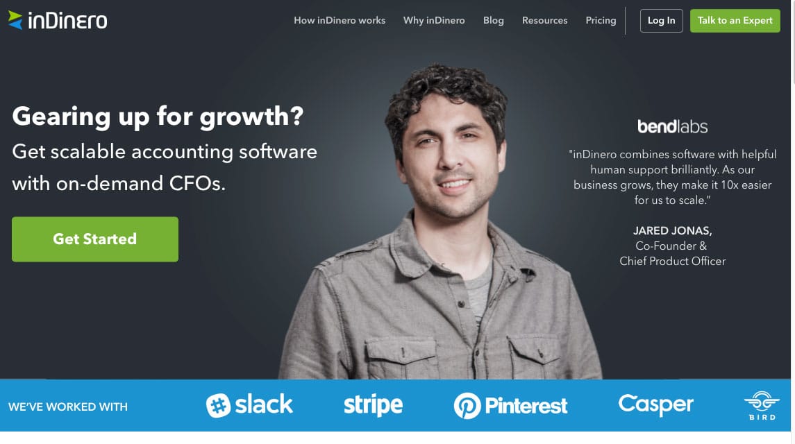 indinero financial software for startups