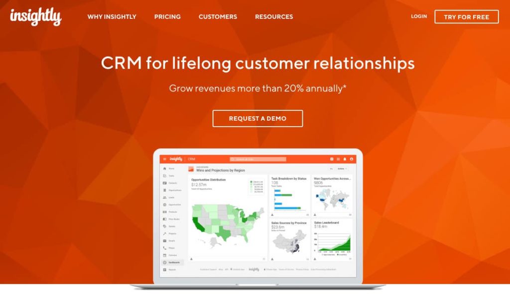 Insightly is CRM and Lead Management software that is one of the top choices for startups