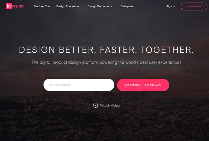 invision a free startup tool