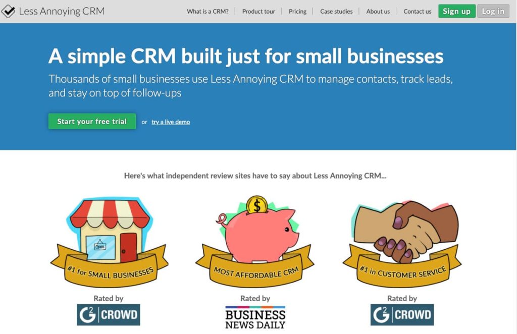 Less Annoying Crm Is A Low Cost And Easy To Use Crm Solution