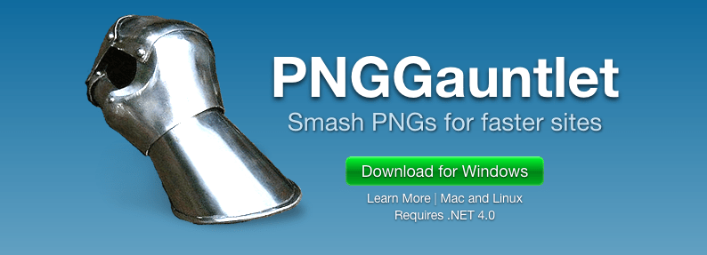 optimize images using PNG Gauntlet