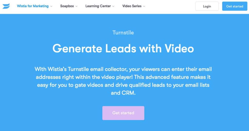 wistia turnstile lead generation tool