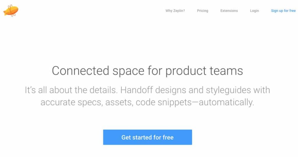 Zeplin design tool for startups - Handoff designs and styleguides with accurate specs, assets, code snippets