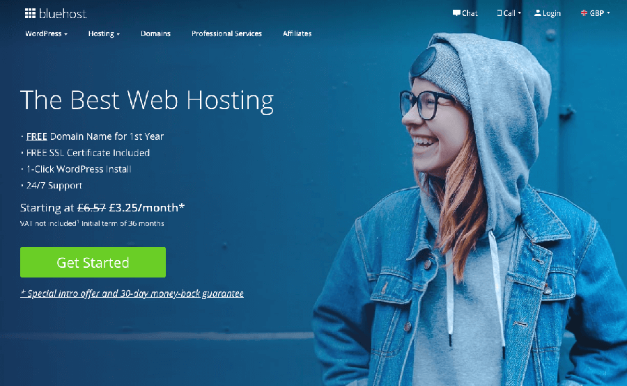 Bluehost Image Of Front Page