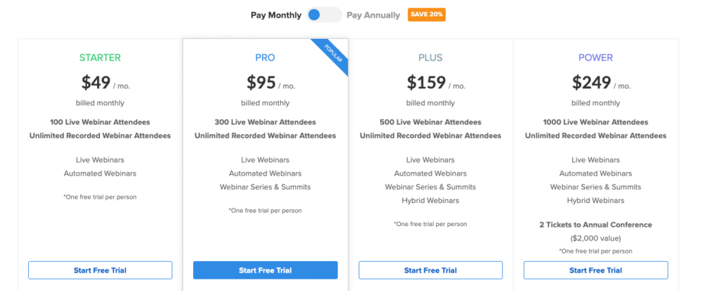 webinar ninja pricing