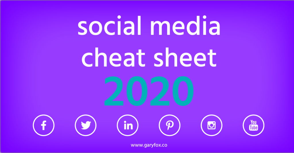 social media cheat images sizes 2020